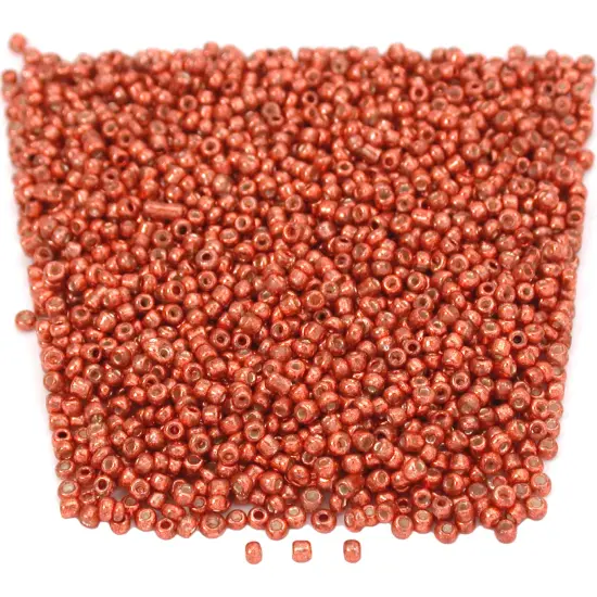 25 Grams Metallic Red Opaque Glass Seed Beads 12/0 {1}