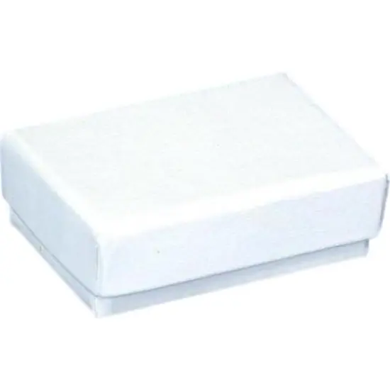 100 White Swirl Charm Cotton Boxes Pendant Gift Box Display 1 7/8" {2}