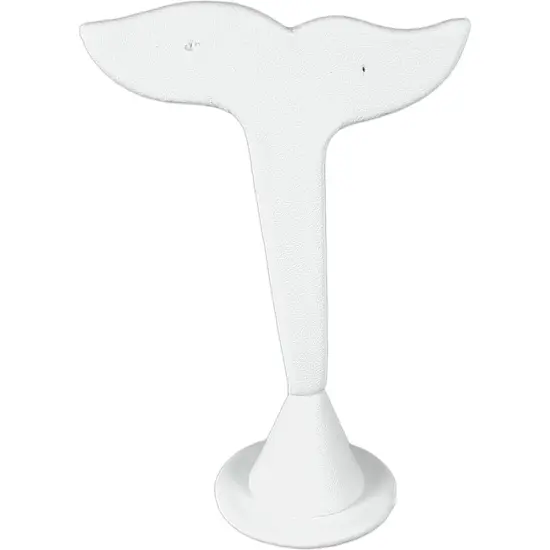 White Leather Leaf Earring Display Stand Showcase 5" {2}