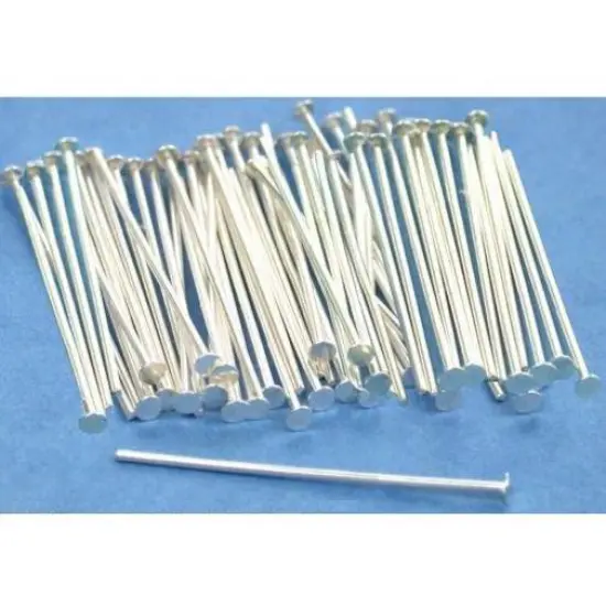 75 Head Pins Sterling Silver Jewelry Bead 21 Gauge 1" {1}