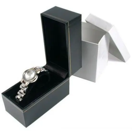 Watch Box Bracelet Jewelry Gift Display Black Leather (Only 1 Box) {1}