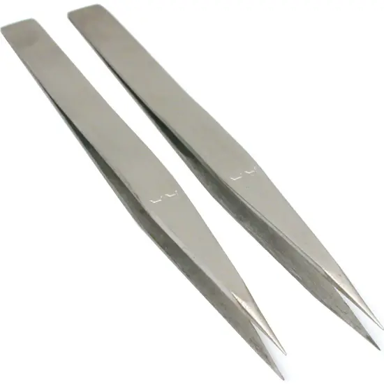 2 Anti-Magnetic Straight Tweezers Jewelers Tools #AA {1}