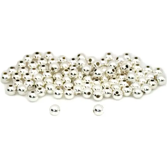 100 Ball Beads Sterling Silver Jewelry Stringing 4mm {1}