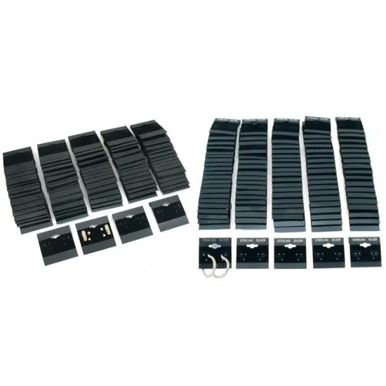 Black Earring Hang Cards Jewelry Display Pads Kit 200 Pcs {1}