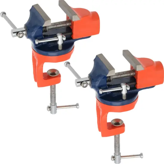 Table Top Vise Jewelers Workbench Metalworking Revolving Rotating Clamp 2 Pcs {1}