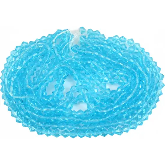 Turquoise Blue Bicone Chinese Crystal Bead 4mm 5 14" St {1}