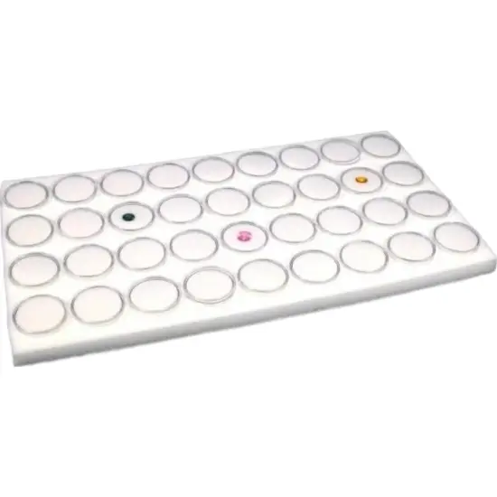 Gemstone White Foam 72 Jars Tray Insert Coins Jewelry Display 14 3/4" {1}