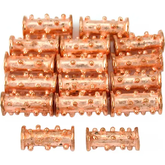 15g Dot Bali Tube Beads Copper Plate 12mm Approx 15 {1}