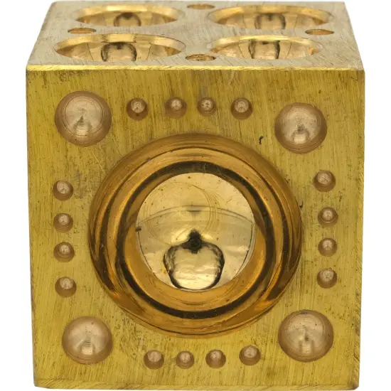 2" Brass Dapping Block with 70 Half Spheres 2.5-28 mm - Jewelry & Metal Working {5}