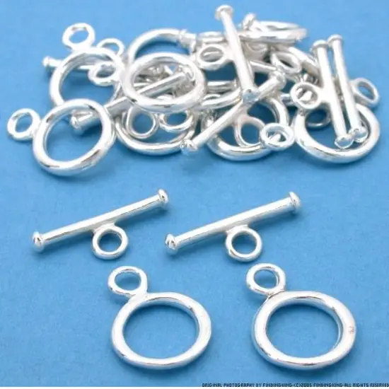 Toggle Clasps Silver Plated Bead Parts 13mm Approx 12 {1}