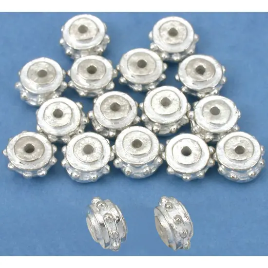 Bali Spacer Beads Silver Plated Beading 8mm Approx 15 {1}
