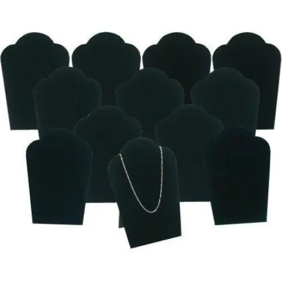 12 Black Velvet Necklace Pendant Jewelry Bust Display Easel 3 3/4" x 5 1/4" {1}
