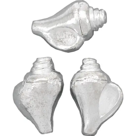 Conch Sea Shell Beads Silver Plated Large 21mm Approx 3 {1}