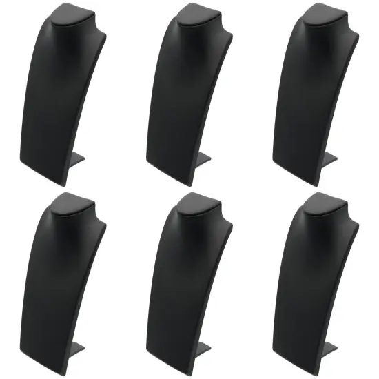 Black Leather Bust with Retractable Stand Jewelry Display 8 1/4" Tall Pack of 6 {1}