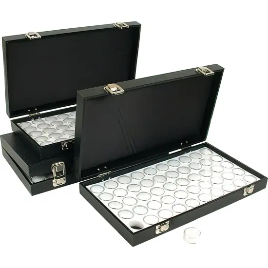 150 Gem Jars White Display Tray Gemstone Travel Case {1}