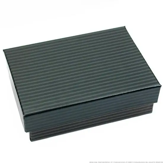500 Black Stripe Cotton Filled Jewelry Gift Box 3 1/4" {1}