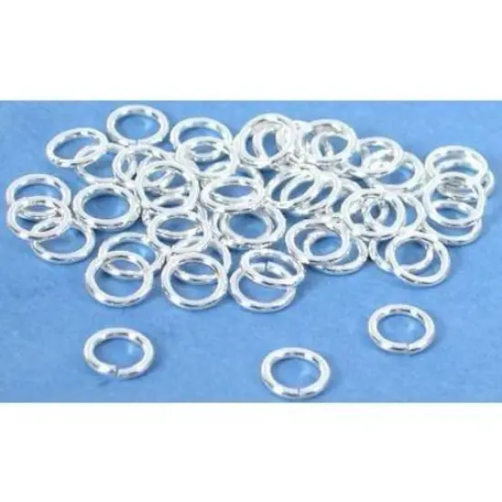 50 Jump Rings Open Sterling Silver Jewelry 19 Ga 6mm {1}