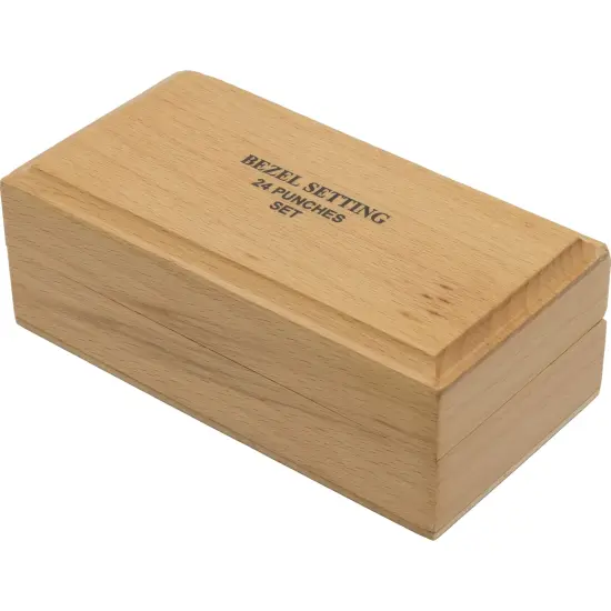 Set of 24 Bezel Setting Punches in Wooden Box {2}