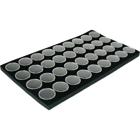 36 Gem Jars Black Foam Display Stackable Showcase Tray {3}
