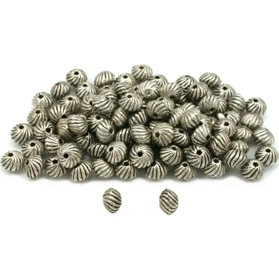 Saucer Bali Bead Antique Silver Plated 6.5mm Approx 100 {1}