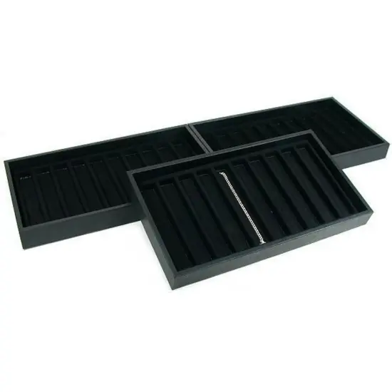 30 Slot Bracelet Watch Tray Black Showcase Display Unit {1}