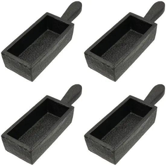 4 100 oz Cast Iron Bar Ingot Molds W/ Handle Melting Gold Silver Copper Scrap {1}