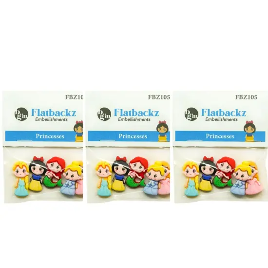 Buttons Galore Flatback Embellishments for Crafts - Princesses - 15 Pieces {5}