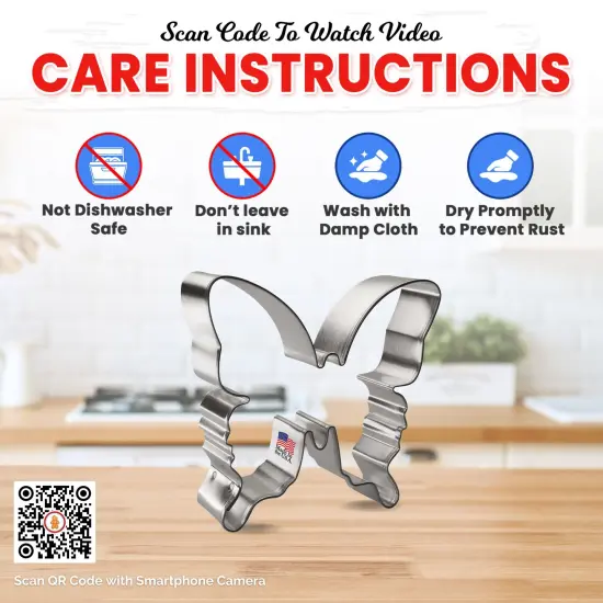 CookieCutter.com Butterfly Cookie Cutters 4.5 in, Tin Plate Steel, Handmade in the USA {4}