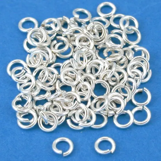 100 Silver Plated 4mm Open Jump Rings 20 Ga {1}