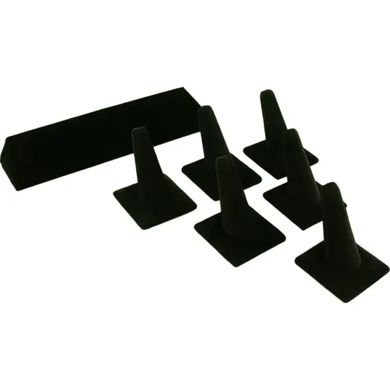 11 Ring Holder Finger Display Stand Black Velvet Units {1}