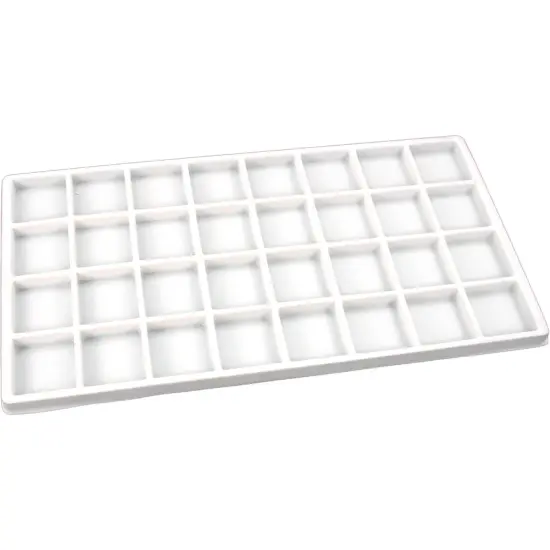 5 White 32 Slot Jewelry Coin Display Travel Tray Inserts {3}