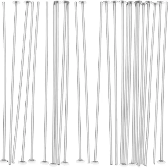 25 Head Pins Sterling Silver Jewelry Bead 22 Gauge 1.5" {1}