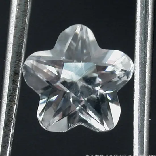 3 White Flower Cubic Zirconia 5mm {3}