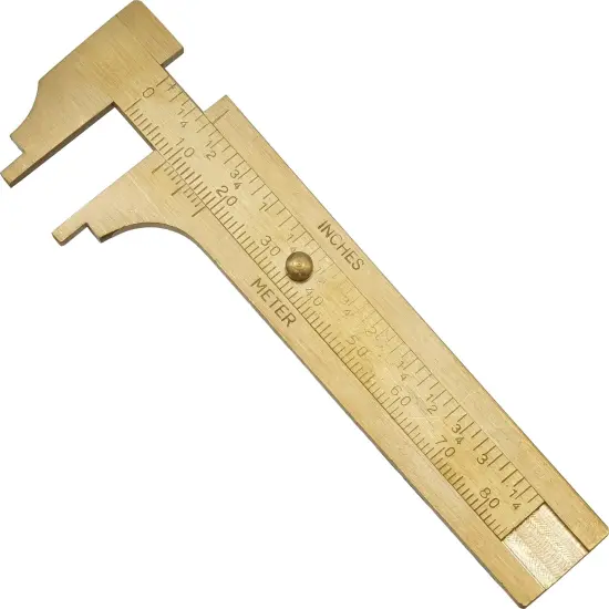 Brass Gauge Bead Ruler Measure & Convert Inches/Metric {1}