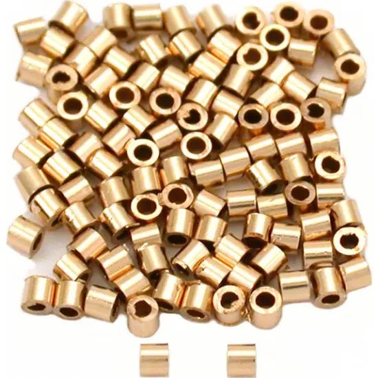 100 14K Gold Filled Crimp Tube Beads Micro Parts 1x1mm {1}