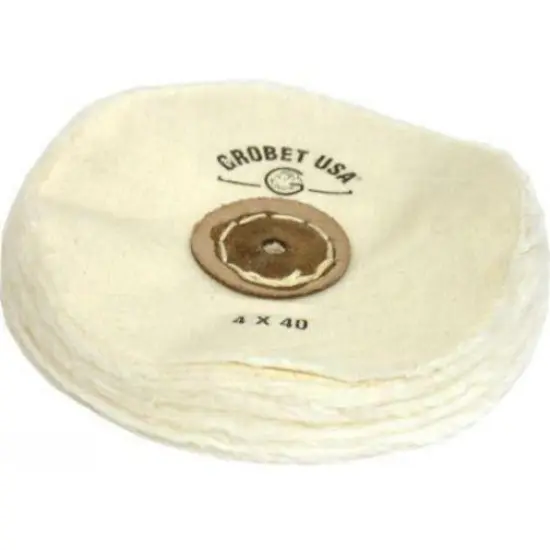 Combed Fine Muslin Buff w/Leather Center 4" {1}