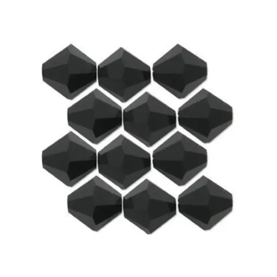 12 Jet Black Bicone Swarovski Crystal Beads 5301 3mm {1}