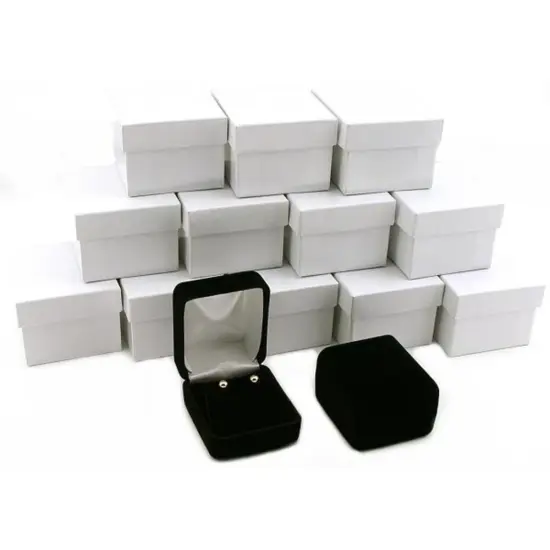 12 Black Velvet Earring Displays Showcase Gift Boxes {1}