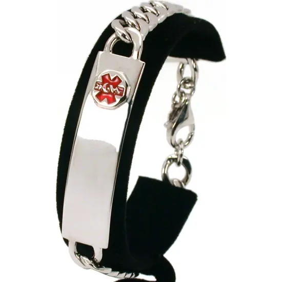 Mens Medical ID Info Bracelet Sterling Silver 8.5" {1}