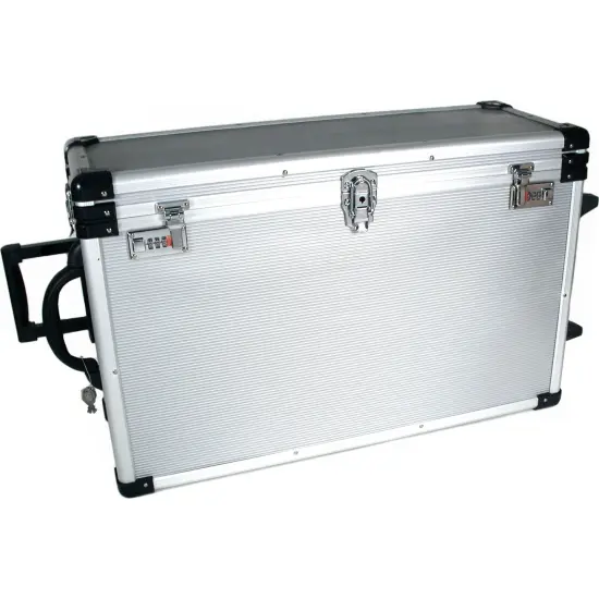 24 Trays Large Aluminum Rolling Jewelry Carrying Case {1}