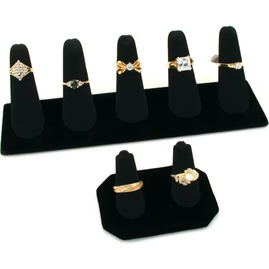 Jewelry Display Set Two 5 Finger 2 Double Ring Lot of 4 {3}