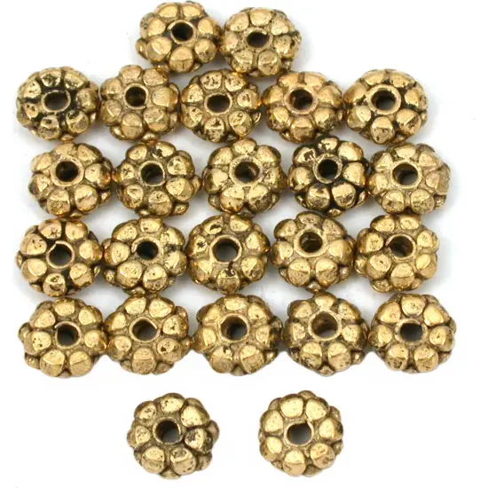 15g Flower Bali Beads Antq Gold Plt 7.5mm Approx 20 {1}