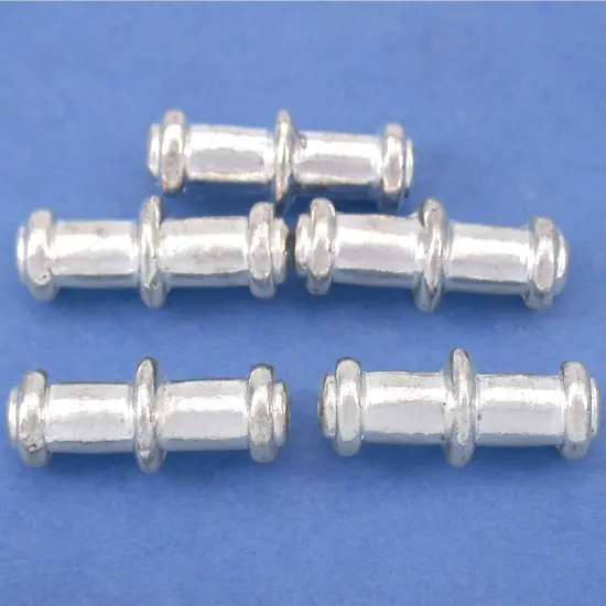 15g Bali Tube Bead Silver Plated Cylinder 17mm Approx 5 {1}