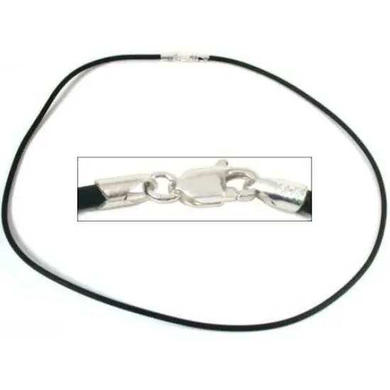 Rubber Cord Necklaces Black 16" 4Pcs {2}