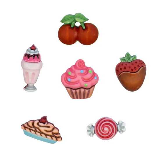 Buttons Galore and More 3D Novelty Buttons &ndash; Sweet Delights Button Bundle - 36 Pcs {3}
