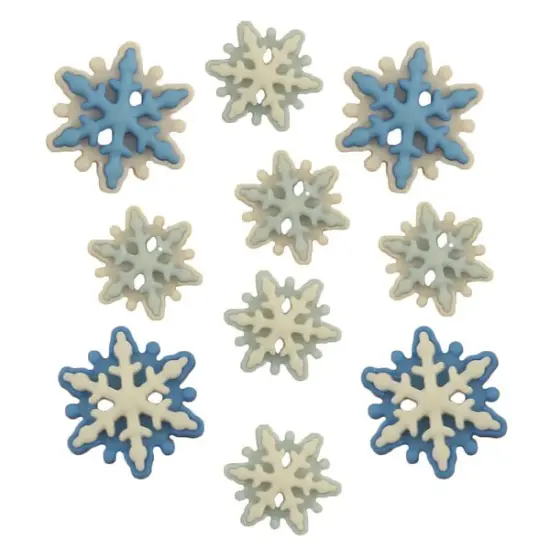Buttons Galore 60+ Assorted Snowflake Theme Button Bundle for Sewing & Crafts - Set of 6 Button Packs {6}