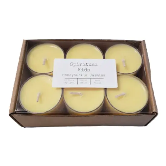 Honeysuckle Jasmine Natural Soy Wax Tealights 12 Count Hand Poured with Fragrant/Essential Oils | Floral Scent | Wedding Favors | {1}