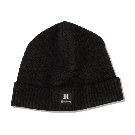 Hemptique 100% Hemp Made Knitted Knit Beanie Winter Hat Cap Short Style for Men and Women Winter Holiday Gift Eco Friendly Sustainable Naturally Grown Fiber Black {1}