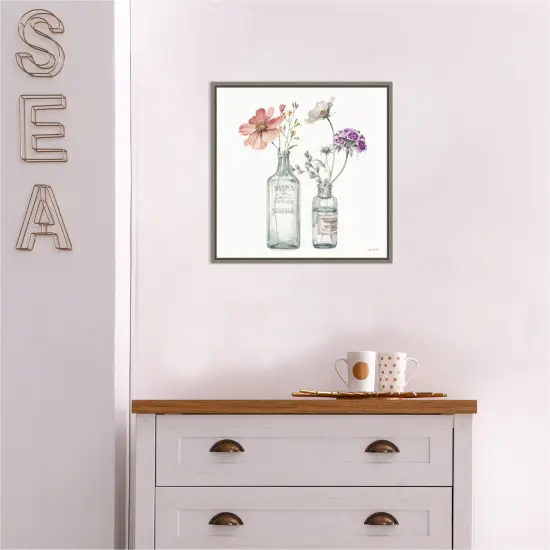 A Country Weekend X v2 with Purple by Lisa Audit Canvas Wall Art Print Framed Grey {5}