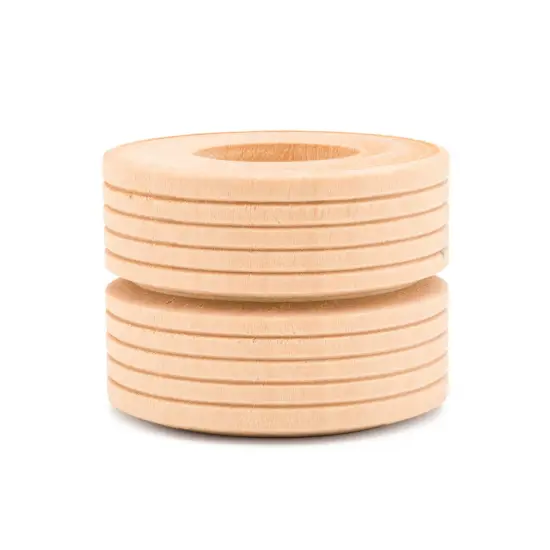 1-1/2" Thick Dual Treaded Mini Wood Wheel 2" Diameter, 1" Hole | Woodpeckers {5}